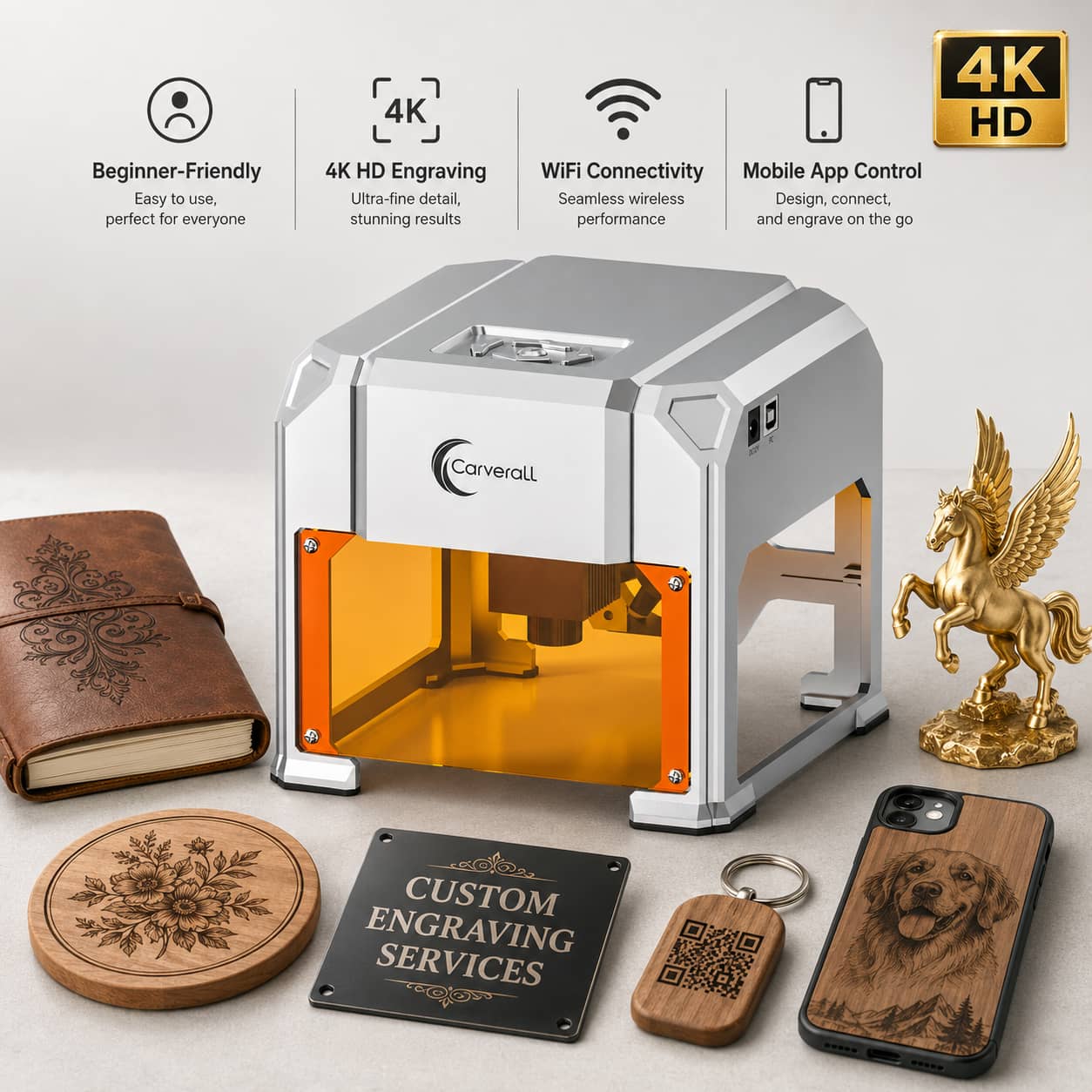 Industrial Laser Engraver For Metal - Лазерный гравер Carverall, K4 3W, A1
