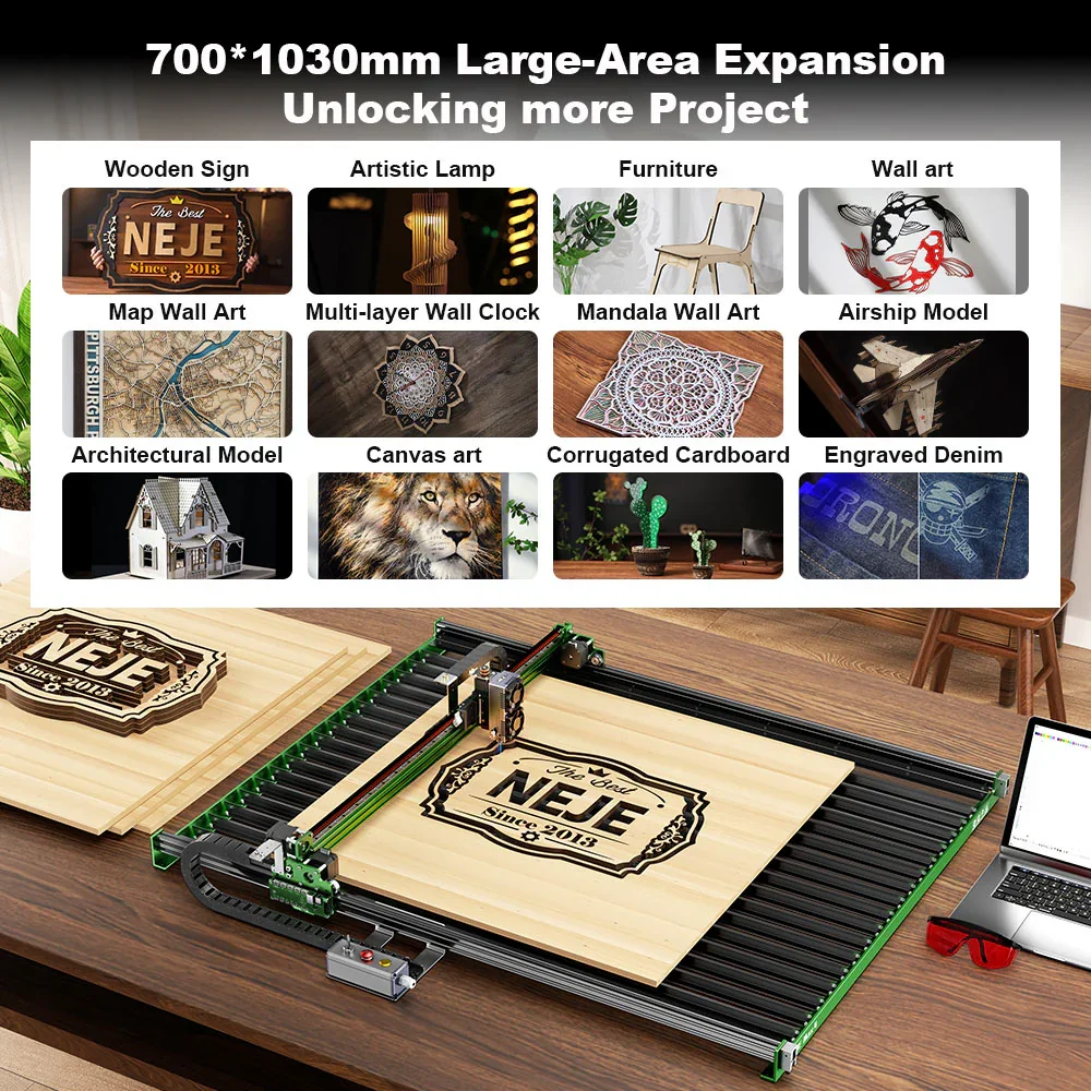 NEJE Max 4 V2 E80 24 Вт высоко – обзор и цена Industrial Laser Engraver For Wood