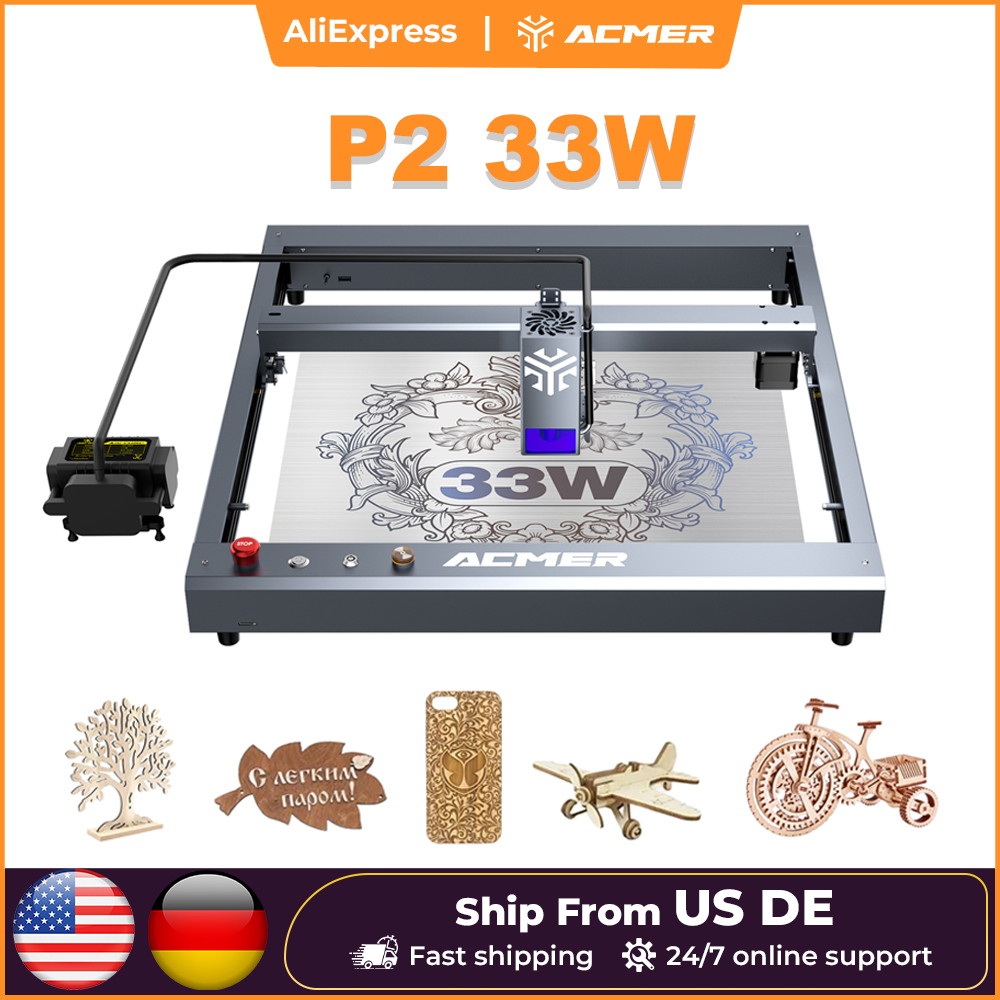Лазерный гравер ACMER P2 33W с – обзор и цена Industrial Laser Engraver For Wood